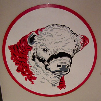 1950s Cow masonite sign - Signs