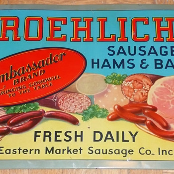 Froehlich's Sausage Hams and Bacon Tin Sign