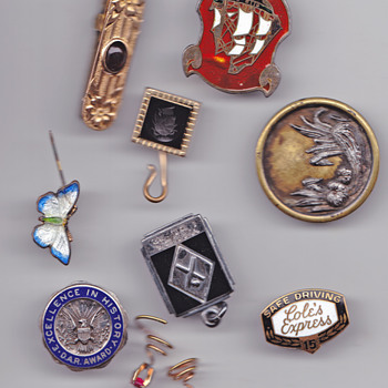 set of pins and gold
