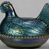 Canival Glass Hen Candy Dish 