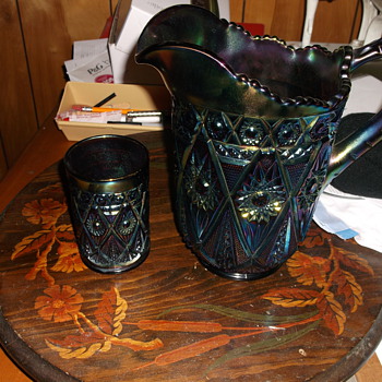 Purple Pitcher and one Cup - Glassware