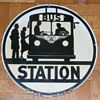 New Jersey Bus Stop Sign Porcelain 1940's