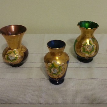 Beautiful small Bohemian? bud vases - Art Glass