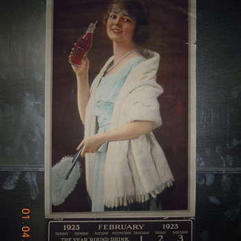 Classic Coca-Cola Calendar, 1923, with Bottle