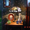 Slag Glass Lamp...Six Panels...Dated July 6, 1909