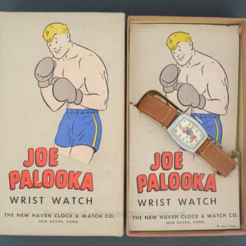 1947 Joe Palooka Boxing Comic Watch by New haven in Original Box - Wristwatches