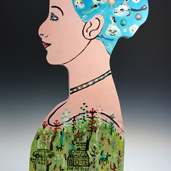 Howard Finster 1985 "Antonio Pollaiolo" Cut Out Devotion - Folk Art