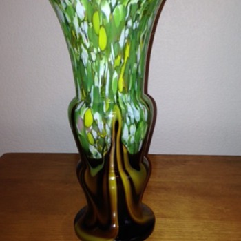Czech furnace decorated vase