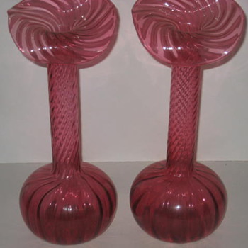 14 inch vases cranberry - Art Glass