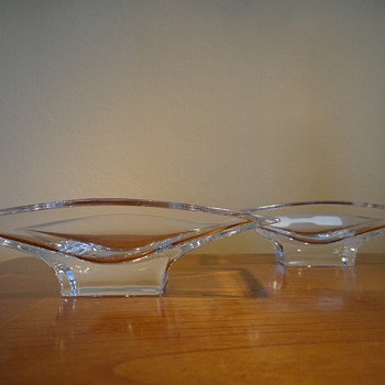 KARIM RASHID - NAMBE -  MINI PLANAR BOWL PAIR  - Art Glass