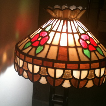 Stained glass chandelier - antique or homemade last month? - Lamps