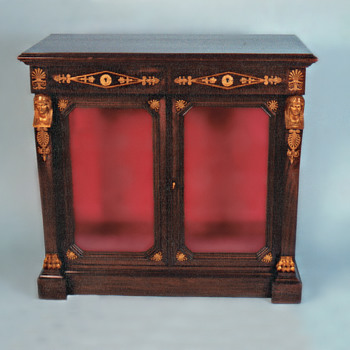 An Antique French Empire Mahogany Vitrine, With Fine Egyptian Gilt Bronze Mounts - Furniture