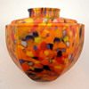 Czech glass lamp shade with paper label, ca. 1930s