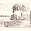 Railroad Ferry Pencil Drawing
