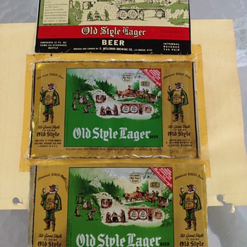 Old Style Unrolled beer can SHEETS - Breweriana