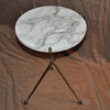 Marble top, folding brass tripod table