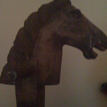 This is a very old Wooden Stickhorse left to me by my mother