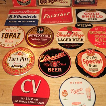 9 inch celluloid button signs (beer,ice cream,etc) - Advertising