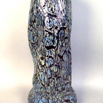 Rindskopf Red Crackle Vase - Art Glass
