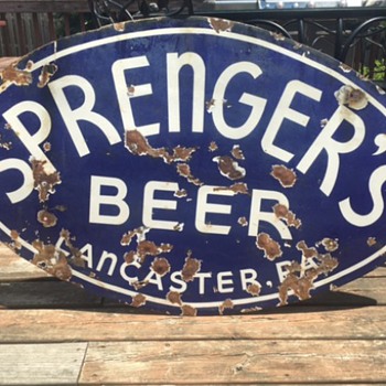 Sprenger’s Beer Porcelain Sign - Breweriana