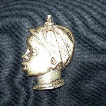 World War II Casablanca Souvenir Silver Woman Head Pendant