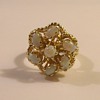 14k Dinner Ring with 7 Gorgeous Opals