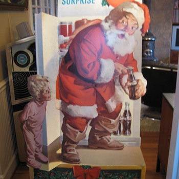 40's-50's Vintage Christmas Coca Cola Store Advertising Display