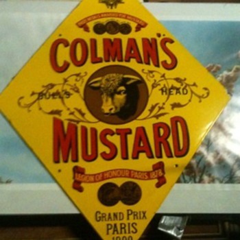 Vintage Enamel COLMAN'S MUSTARD sign 1977. - Signs