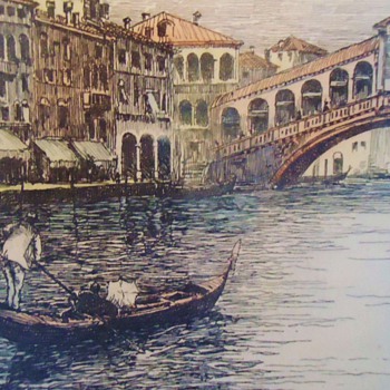 Venice! Lithograph Etching, Pencil titled and signed!  By Who? - Posters and Prints