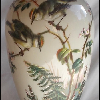 BIG BOHEMIAN BIRD VASE - HARRACH ? MÜHLHAUS ? - Art Glass