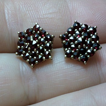 Bohemian Garnet Earrings - Costume Jewelry