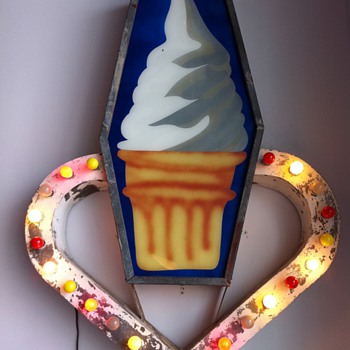 lighted ice cream sign