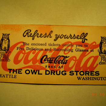 Late 1920's, 2"x5", Free Coca-Cola Coupon Book