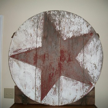 Round Barn Door with Original Paint Star - Folk Art