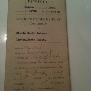 Northern Pacific Railways Deed 