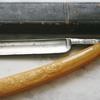 Antique Straight Razor Walther Gates Hardware Co. Owl Ornate 