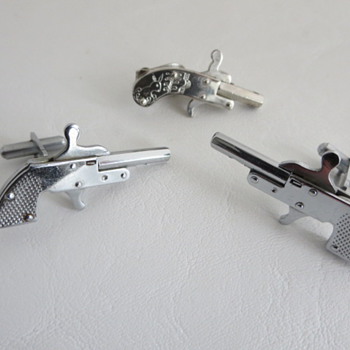 2mm Pinfire Pistol Cufflinks & Tie Clips - Accessories