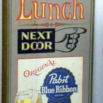 Free Lunch Next Door Pabst Blue Ribbon Beer Wood Sign