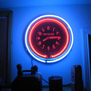 1940's Original Chrysler Dealership Double Neon Clock