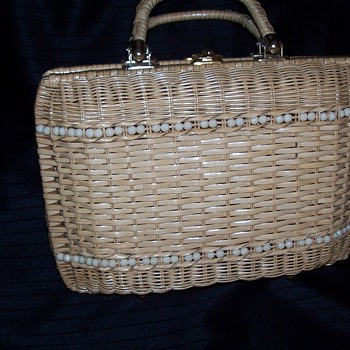 briefcase style straw bag
