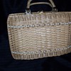 briefcase style straw bag