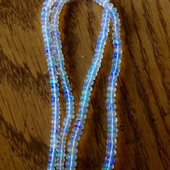 Vintage Antique Crystal Fire Opal Bead 9ct Necklace - Fine Jewelry