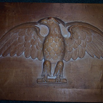 HAND CARVED EAGLE WOODEN MOLD - Folk Art