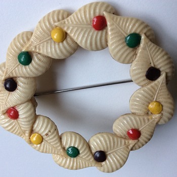 Fabulous celluloid brooch - Costume Jewelry