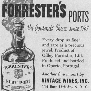 1950 Forrester's Ports Advertisement - Advertising