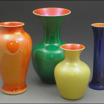 Four Imperial Lead Lustre Vases - Art Glass