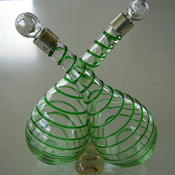 1900 OIL & VINEGAR GLASS SET - Art Deco
