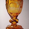 Antique Bohemian Goblet~Amber to Clear~Masterful Engraved Scene w/Deer
