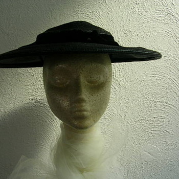 Evelyn Varon late 1940s summer wide brim hat - Hats