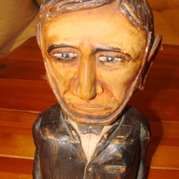 abraham lincoln wood sculpture W. M. Hole